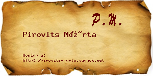 Pirovits Márta névjegykártya